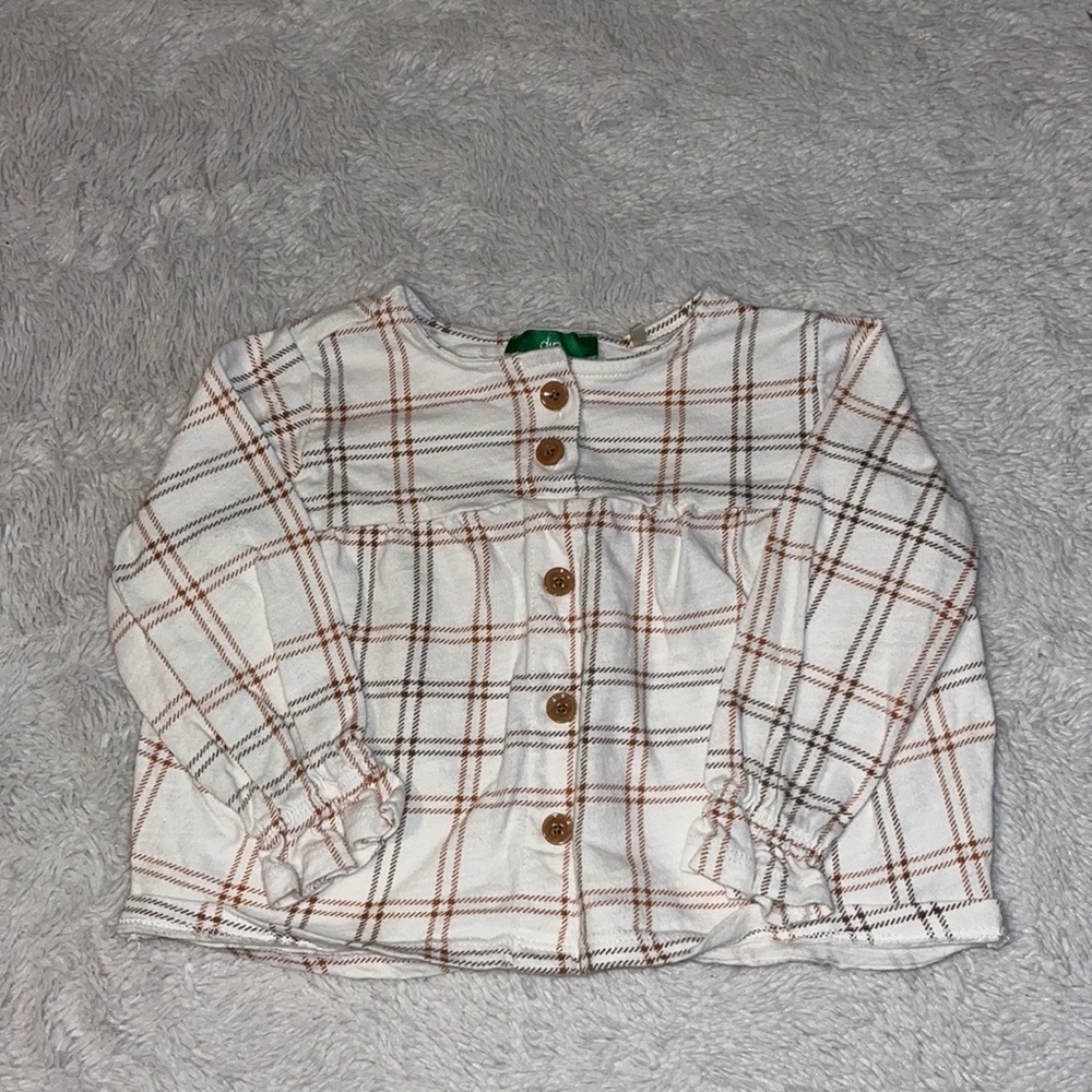 dip baby long sleeve button up top baby girl clothing